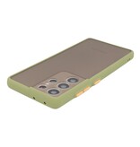 Custodia rigida con combinazione di colori per Samsung Galaxy S21 Ultra Green