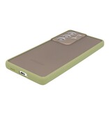 Custodia rigida con combinazione di colori per Samsung Galaxy S21 Ultra Green