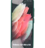 Custodia rigida con combinazione di colori per Samsung Galaxy S21 verde scuro ultra