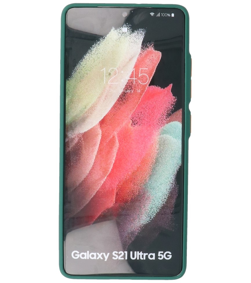 Color Combination Hard Case for Samsung Galaxy S21 Ultra Dark Green