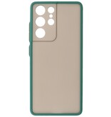 Estuche rígido con combinación de colores para Samsung Galaxy S21 Ultra Dark Green