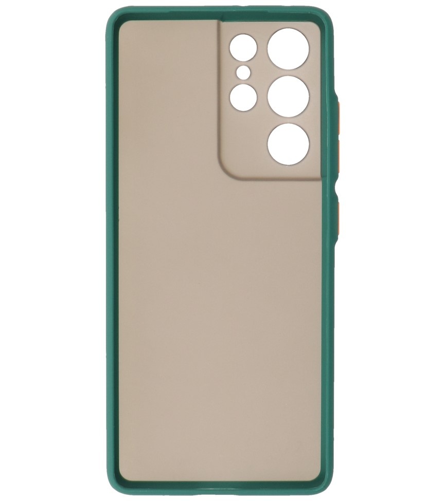 Coque Rigide Combinaison de Couleurs pour Samsung Galaxy S21 Ultra Vert Foncé