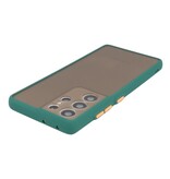 Estuche rígido con combinación de colores para Samsung Galaxy S21 Ultra Dark Green