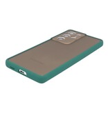 Custodia rigida con combinazione di colori per Samsung Galaxy S21 verde scuro ultra