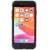 Klassiek Design Leer Back Cover voor iPhone SE 2020 / 8 / 7 Zwart