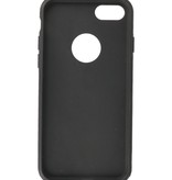 Klassiek Design Leer Back Cover iPhone 8 Zwart