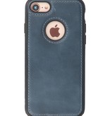 Klassiek Design Leer Back Cover iPhone 8 Navy