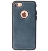 Klassiek Design Leer Back Cover iPhone 8 Navy