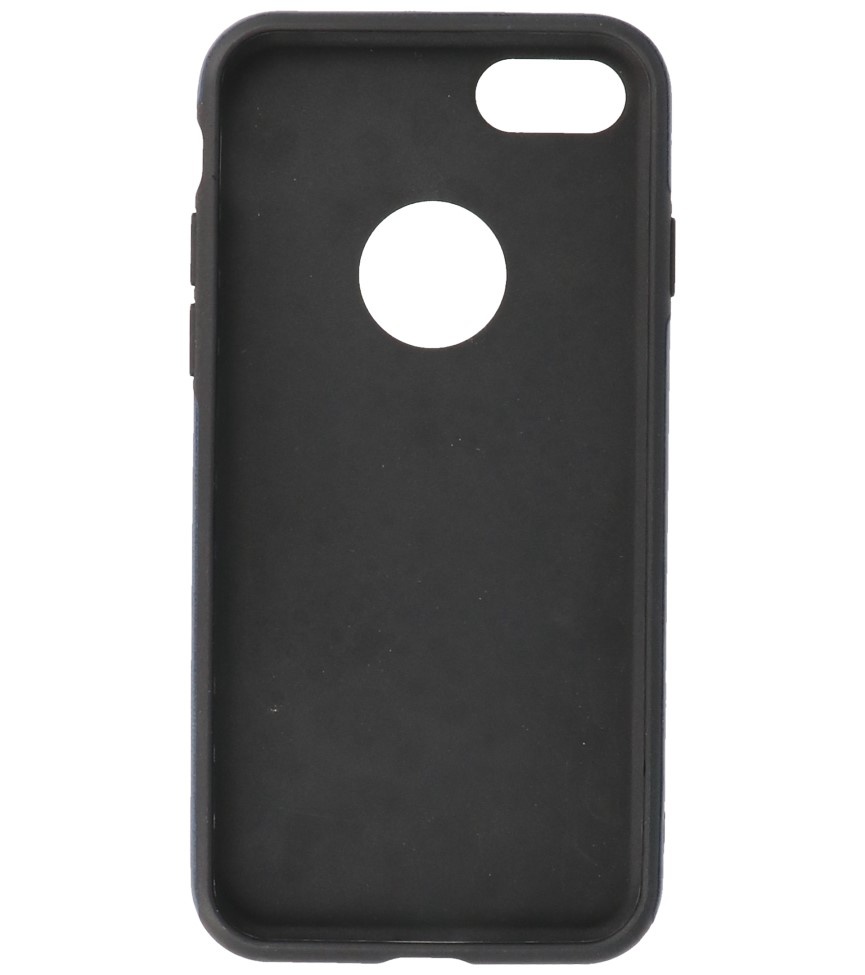 Klassiek Design Leer Back Cover iPhone 8 Navy