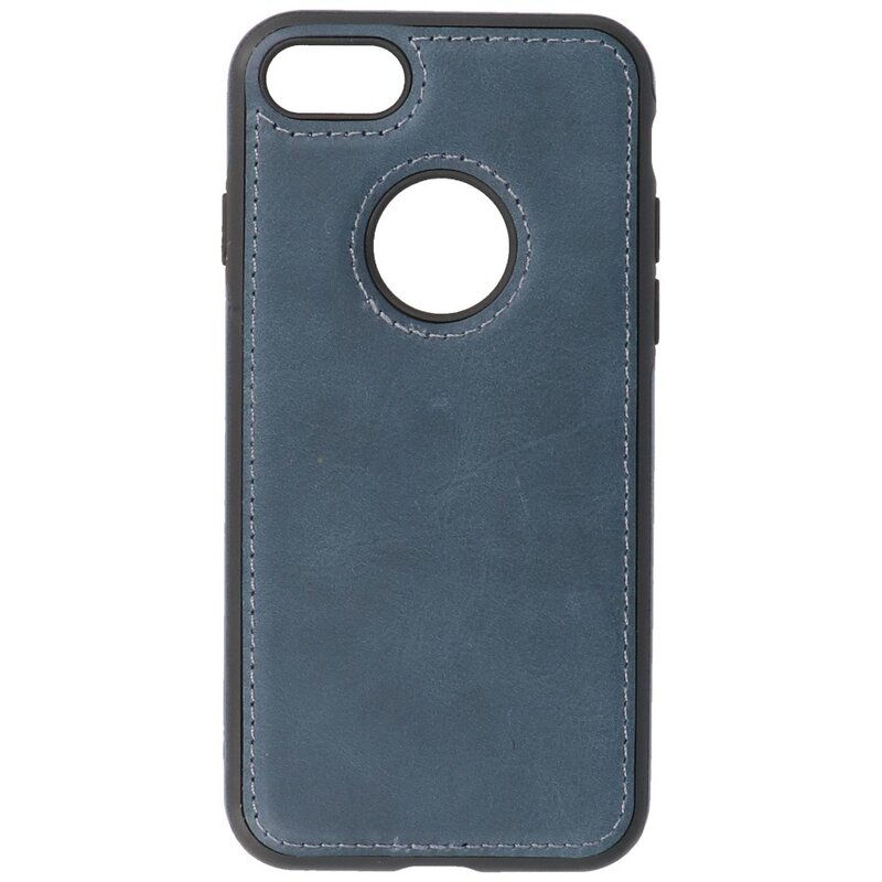 Klassiek Design Leer Back Cover iPhone 8 Navy