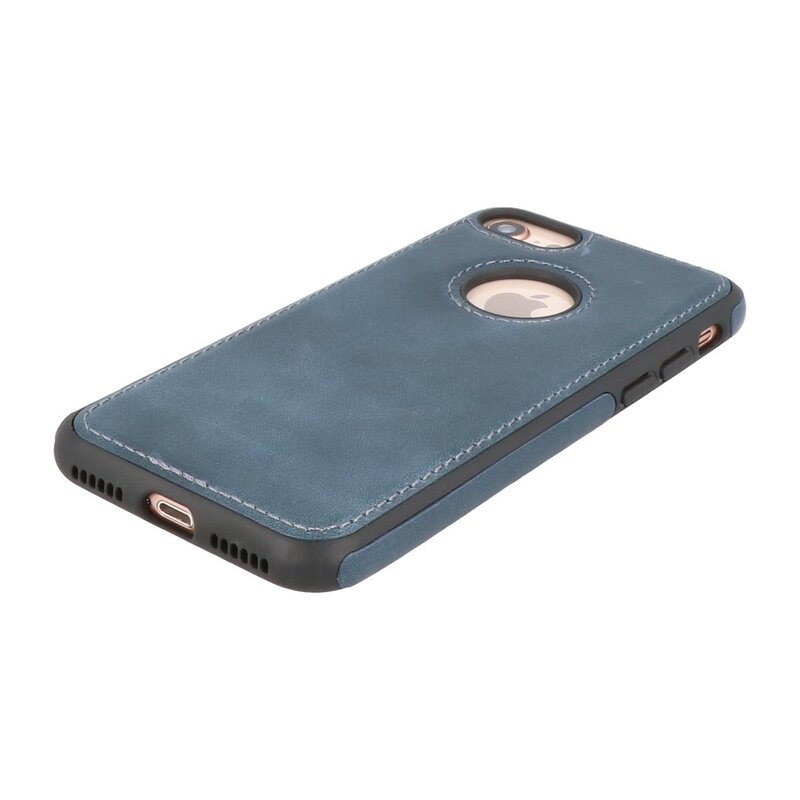 Klassiek Design Leer Back Cover iPhone 8 Navy