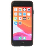 Klassiek Design Leer Back Cover voor iPhone SE 2020 / 8 / 7 Cognac