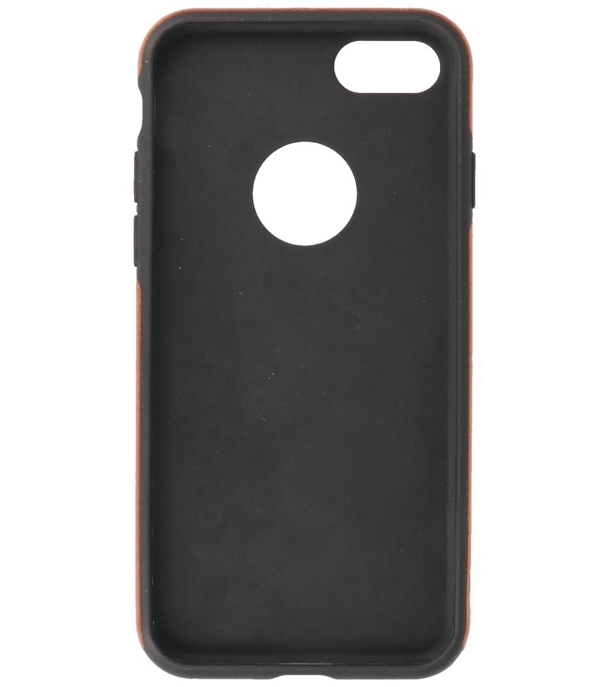 Klassiek Design Leer Back Cover iPhone 8 Cognac