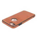 Klassiek Design Leer Back Cover voor iPhone SE 2020 / 8 / 7 Cognac
