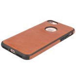 Klassiek Design Leer Back Cover iPhone 8 Cognac