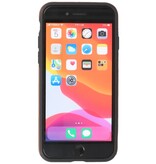 Klassiek Design Leer Back Cover voor iPhone SE 2020 / 8 / 7 Mocca