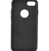 Klassiek Design Leer Back Cover iPhone 8 Mocca