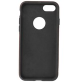 Klassiek Design Leer Back Cover voor iPhone SE 2020 / 8 / 7 Mocca