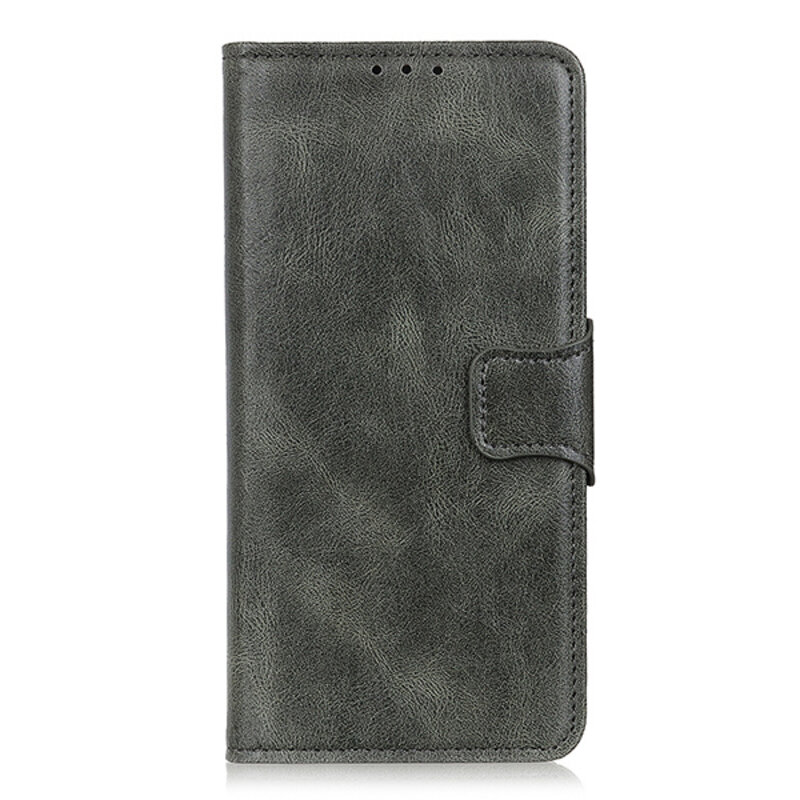 Pull Up en cuir PU Bookstyle pour OnePlus 9R vert foncé