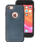 Klassiek Design Leer Back Cover voor iPhone SE 2020 / 8 / 7 Navy