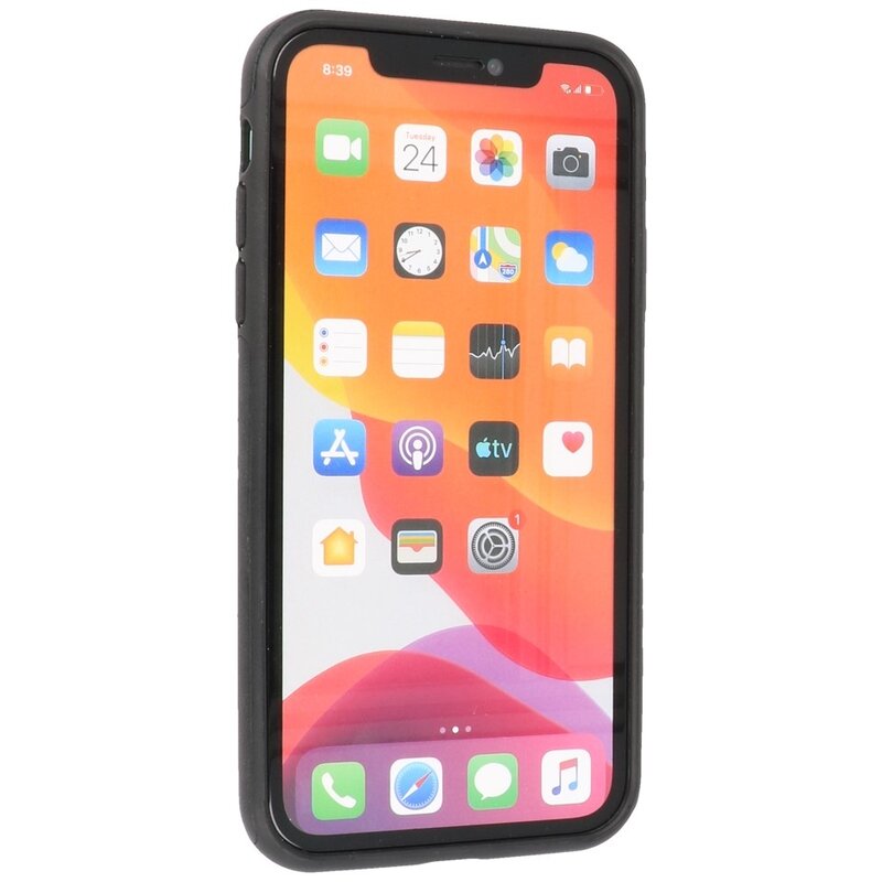 Klassiek Design Leer Back Cover voor iPhone 11 Zwart