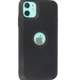 Klassiek Design Leer Back Cover voor iPhone 11 Zwart