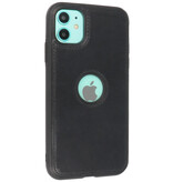 Klassiek Design Leer Back Cover voor iPhone 11 Zwart
