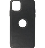 Klassiek Design Leer Back Cover iPhone 11 Zwart