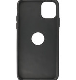 Klassiek Design Leer Back Cover iPhone 11 Zwart