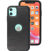 Klassiek Design Leer Back Cover voor iPhone 11 Zwart