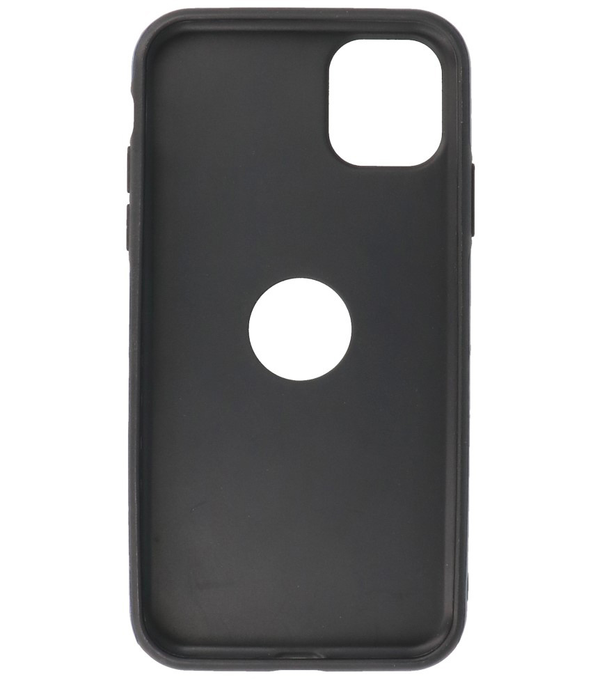 Klassiek Design Leer Back Cover iPhone 11 Navy