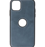 Klassiek Design Leer Back Cover voor iPhone 11 Navy