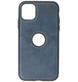 Klassiek Design Leer Back Cover iPhone 11 Navy