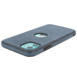 Klassiek Design Leer Back Cover voor iPhone 11 Navy