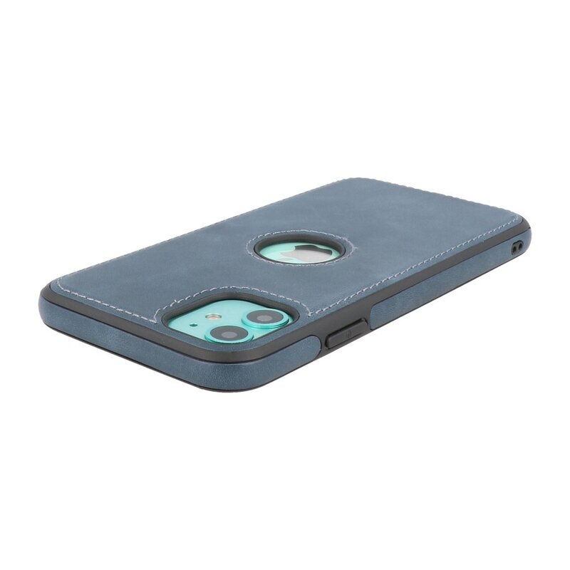 Klassiek Design Leer Back Cover voor iPhone 11 Navy