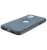 Klassiek Design Leer Back Cover voor iPhone 11 Navy