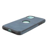 Klassiek Design Leer Back Cover voor iPhone 11 Navy