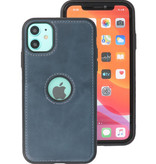 Klassiek Design Leer Back Cover voor iPhone 11 Navy