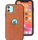 Klassiek Design Leer Back Cover voor iPhone 11 Cognac