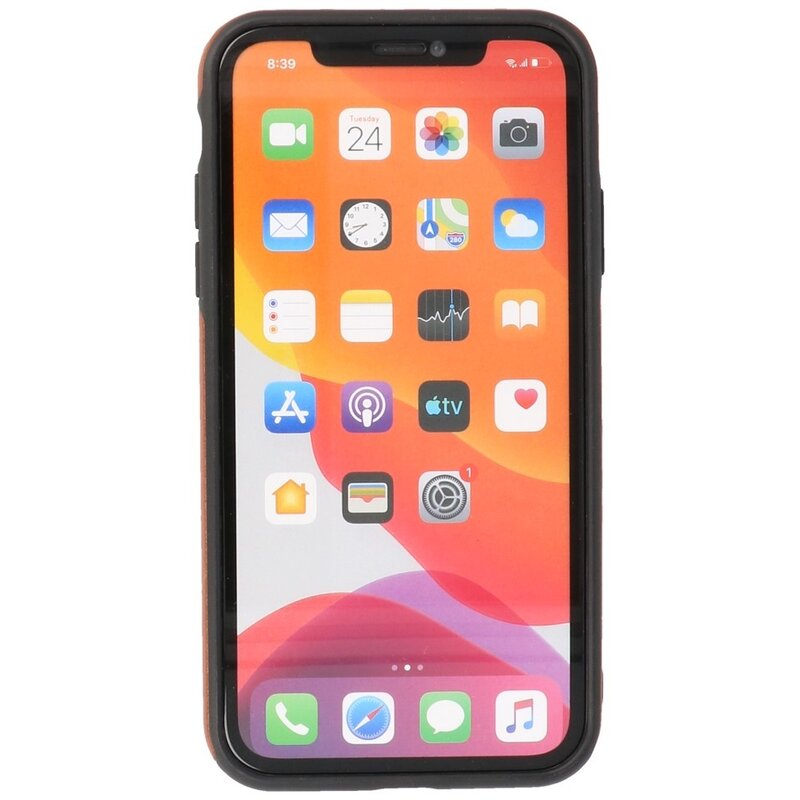 Klassiek Design Leer Back Cover voor iPhone 11 Cognac