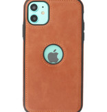 Klassiek Design Leer Back Cover voor iPhone 11 Cognac