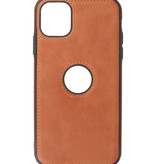 Klassiek Design Leer Back Cover iPhone 11 Cognac