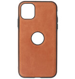 Klassiek Design Leer Back Cover voor iPhone 11 Cognac