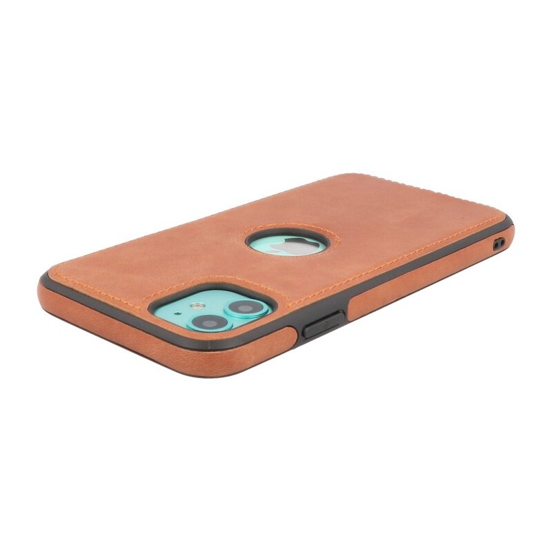 Klassiek Design Leer Back Cover voor iPhone 11 Cognac