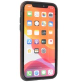 Klassiek Design Leer Back Cover voor iPhone 11 Mocca