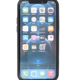 Klassiek Design Leer Back Cover iPhone 12 - Pro Zwart