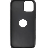 Klassiek Design Leer Back Cover iPhone 12 - Pro Zwart