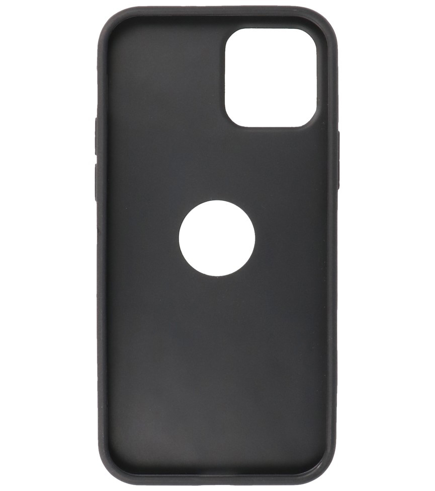 Klassiek Design Leer Back Cover voor iPhone 12 - 12 Pro Zwart