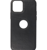 Klassiek Design Leer Back Cover iPhone 12 - Pro Zwart