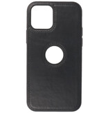 Klassiek Design Leer Back Cover voor iPhone 12 - 12 Pro Zwart